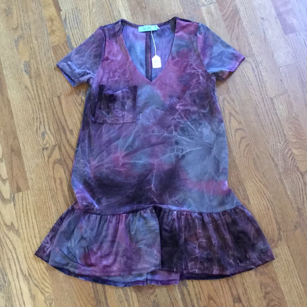 Red velvet dress with design